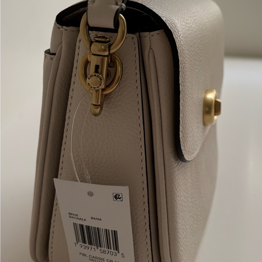 Coach Cassie Crossbody Bag Chalk Pebbled Leather Brass hardware - Picture 9 of 11